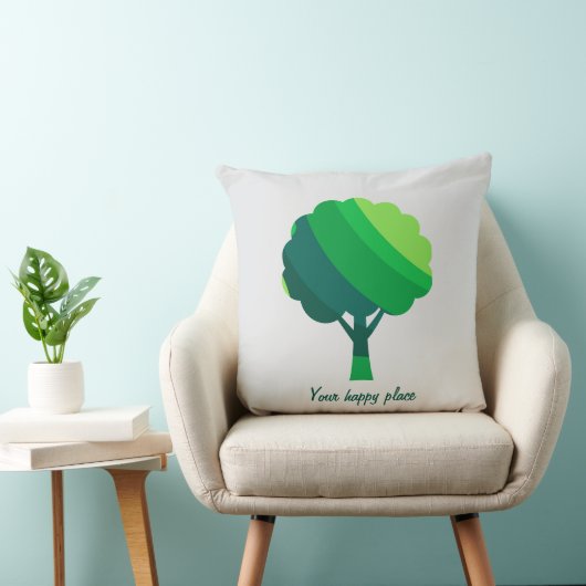 Custom Aesthetic Minimal Green Tree クッション (椅子)