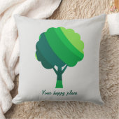 Custom Aesthetic Minimal Green Tree   クッション (ブランケット)