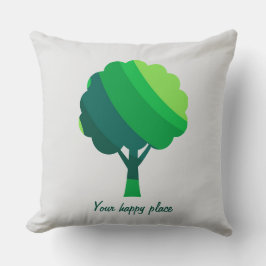 Custom Aesthetic Minimal Green Tree   クッション