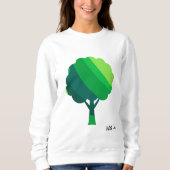 Custom Aesthetic Minimal Green Tree Pattern スウェットシャツ (正面)