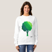 Custom Aesthetic Minimal Green Tree Pattern スウェットシャツ (正面フル)