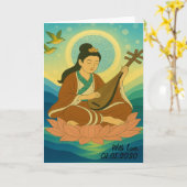 Custom Aesthetic Modern Japan Lucky Goddess  カード (黄色い花)