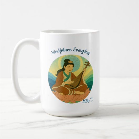 Custom Aesthetic Modern Japan Lucky Goddess  コーヒーマグカップ (左)