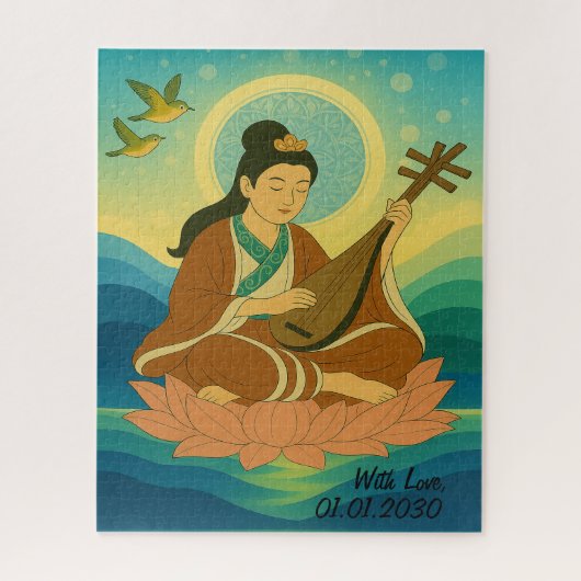 Custom Aesthetic Modern Japan Lucky Goddess  ジグソーパズル (縦)