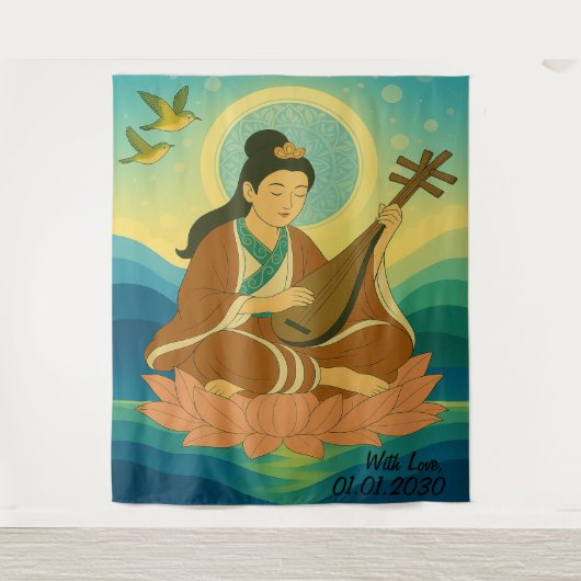 Custom Aesthetic Modern Japan Lucky Goddess タペストリー (正面)