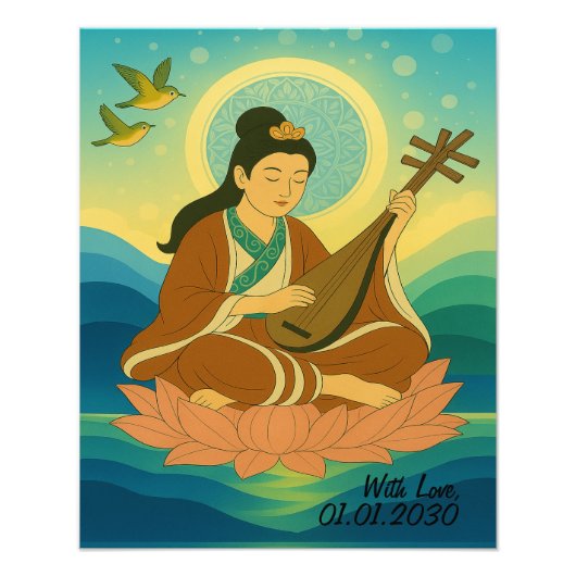 Custom Aesthetic Modern Japan Lucky Goddess  フォトプリント (正面)