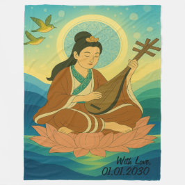 Custom Aesthetic Modern Japan Lucky Goddess  フリースブランケット