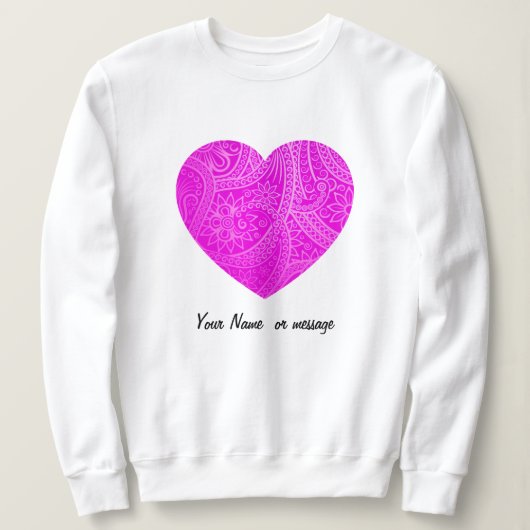 Custom Aesthetic Vibrant Magenta Heart Pattern  スウェットシャツ (デザイン正面)