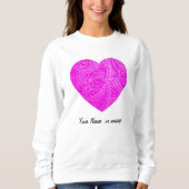Custom Aesthetic Vibrant Magenta Heart Pattern  スウェットシャツ (正面)