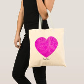 Custom Aesthetic Vibrant Magenta Heart Pattern  トートバッグ (正面(商品))