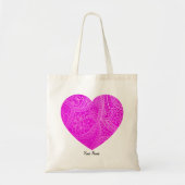 Custom Aesthetic Vibrant Magenta Heart Pattern  トートバッグ (正面)