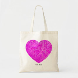 Custom Aesthetic Vibrant Magenta Heart Pattern  トートバッグ