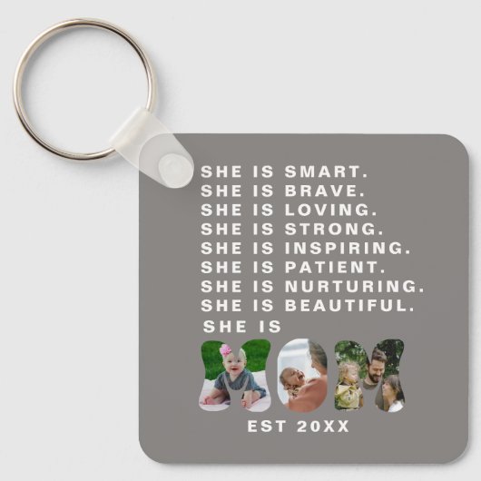 Custom Affirmation New Mom photo Gift キーホルダー (正面)