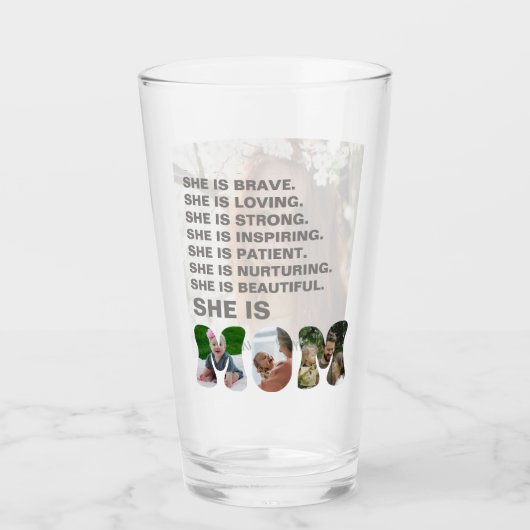 Custom Affirmation New Mom photo Gift タンブラーグラス (正面)