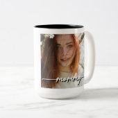 Custom Affirmation New Mom photo Gift ツートーンマグカップ (正面右)