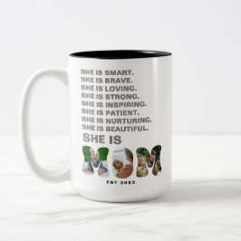 Custom Affirmation New Mom photo Gift ツートーンマグカップ