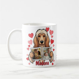 Custom Afghan Hound Photo Heart Coffee Mug コーヒーマグカップ
