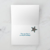 Custom Age Dad's Birthday Stars and Word Art Card シーズンカード (内部)