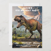Custom Age Dinosaur Birthday Party Invitations 招待状 (正面)