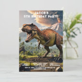 Custom Age Dinosaur Birthday Party Invitations 招待状 (スタンド正面)