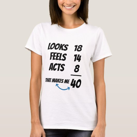 Custom Age Equation Funny Personalized Birthday  Tシャツ (正面)