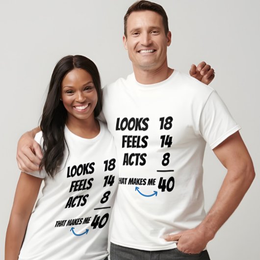 Custom Age Equation Funny Personalized Birthday  Tシャツ