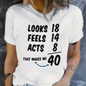 Custom Age Equation Funny Personalized Birthday  Tシャツ