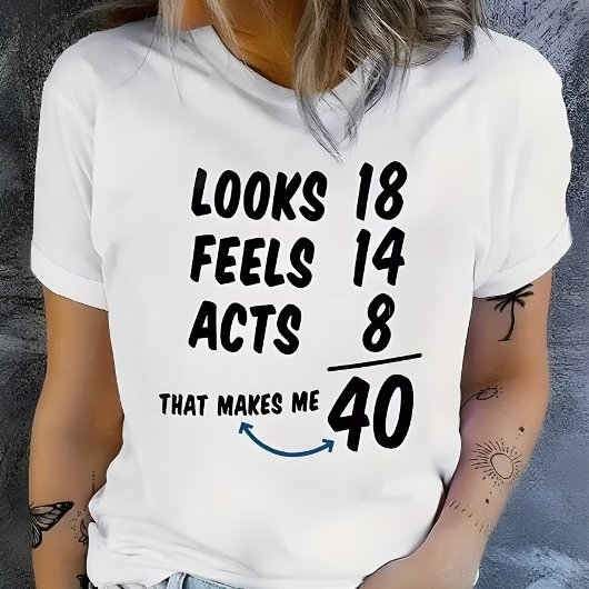 Custom Age Equation Funny Personalized Birthday  Tシャツ