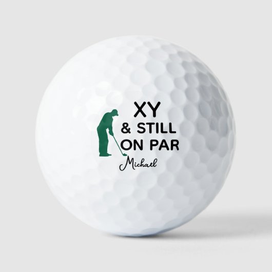 Custom Age Funny Golf Ball Still On Par with Name ゴルフボール (正面)