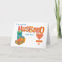 Custom Age Husband's Birthday Gifts and Stars Card シーズンカード