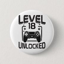 Custom Age Level 18 Unlocked Birthday Gamer 