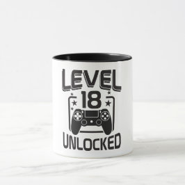 Custom Age Level 18 Unlocked Birthday Gamer Mug マグカップ