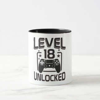 Custom Age Level 18 Unlocked Birthday Gamer Mug マグカップ