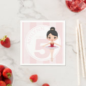 Custom Age & Name Pink Ballet Girls Birthday  スタンダードカクテルナプキン (インサイチュ)