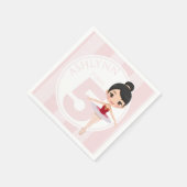 Custom Age & Name Pink Ballet Girls Birthday  スタンダードカクテルナプキン (角)