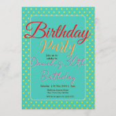 Custom Age & Name Vibrant Birthday Party 招待状 (正面)