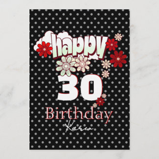 Custom Age & Name Vibrant Birthday Party 招待状