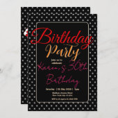 Custom Age & Name Vibrant Birthday Party 招待状 (正面/裏面)