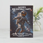 Custom Age Outer Space Birthday Party Invitations 招待状 (スタンド正面)