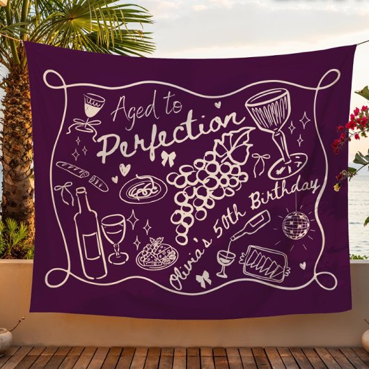 Custom Aged to Perfection Backdrop for Wine  タペストリー