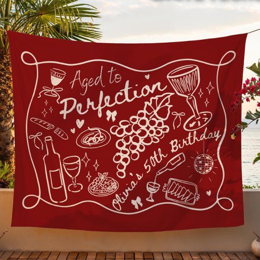 Custom Aged to Perfection Backdrop for Wine  タペストリー