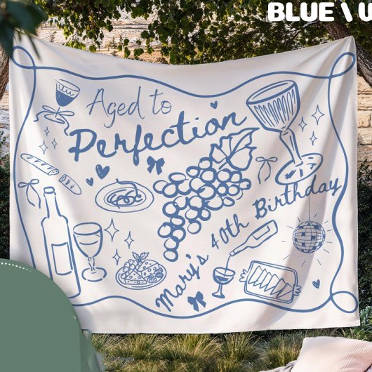 Custom Aged to Perfection Backdrop for Wine  タペストリー