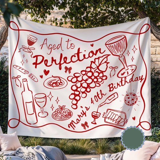 Custom Aged to Perfection Backdrop for Wine  タペストリー