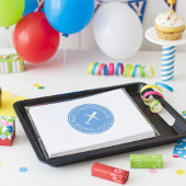 Custom Airplane on Blue Congrats Soaring High ラウンドシール