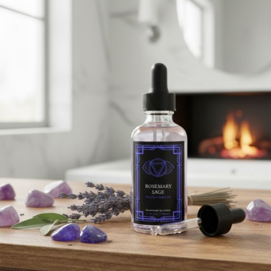 Custom Ajna Third Eye Chakra Essential Oil Label ワインラベル