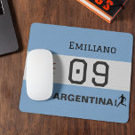 Custom Albiceleste Sun Flag Athlete Graphic マウスパッド<br><div class="desc">Bring the championship spirit of the Albiceleste to your workspace with this vibrant national flag-themed surface. Featuring the iconic blue and white stripes and the golden Sun of May, this desk essential is crafted for fans who take their national pride as seriously as their performance. Whether you are gaming or...</div>