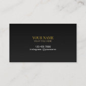 Custom All Black and Gold Best Luxury Photo Name コーリングカード (裏面)