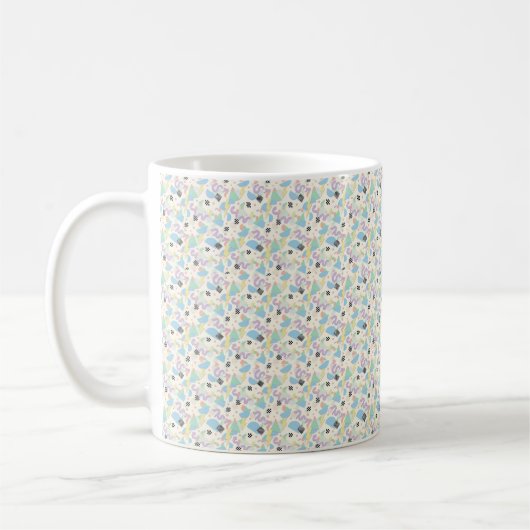 Custom All-Over Print Geometric Pattern Coffee Mug コーヒーマグカップ (左)