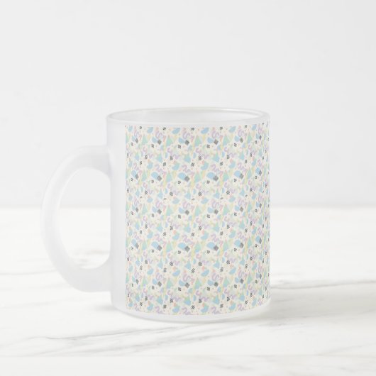 Custom All-Over Print Geometric Pattern Coffee Mug フロストグラスマグカップ (左)