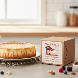 Custom Allergy Warning Dessert Sticker スクエアシール